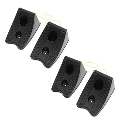 4pcs Heavy Duty Wheel Chock Set for Cars Trailers RVs Non-Slip Tire Support Blocks Sturdy Rubber Tire Stoppers for Travel and Parking