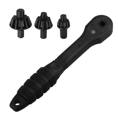 4PCS 3 in 1 Carbon Steel Ratchet Drill Chuck Wrench Replacement Tool Set Non Slip Handle Suitable for Electric Drilling Tool and Automotive/Home Maintenance