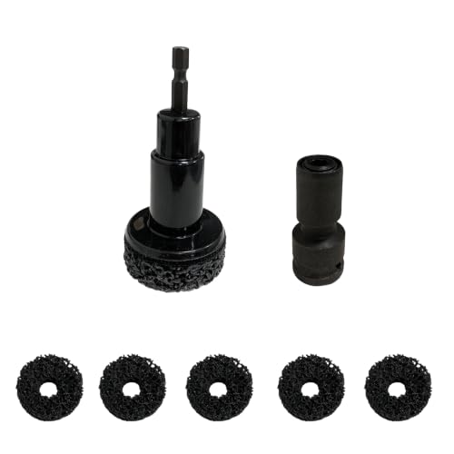 Wheel Hub Cleaning Tool Kit – 10 Pads Wheel Stud and Hub Cleaner – Fits Power Drill or 1/2" Impact Wrench – Wheel Hub Resurfacing Kit for Quick Rust Removal on Studs, Hubs, Rotors