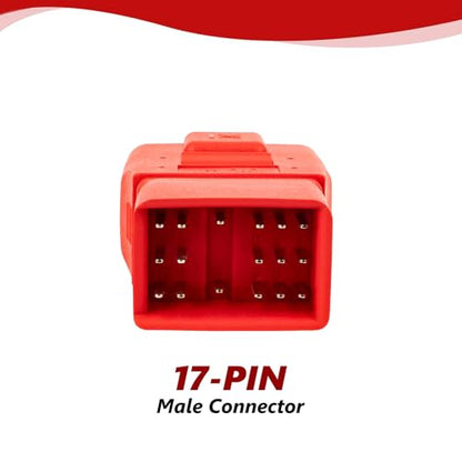 JUTA OBD Adapter Fit for Toyota 17-Pin OBD1 to 16-Pin OBD2 Connector Work with OBD-II Diagnostic Scanner
