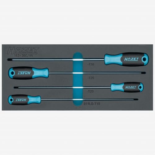 Hazet 163-380/4N Extra Long Torx Screwdriver Set, 4 Pieces