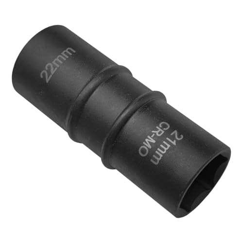 ZIMISI 1/2" Drive Impact Socket Set, 21mm x 22mm 6-Point Nut Socket with Callouts, Corrosion-Resistant Cr-Mo Flip Sockets, Double-Ended Thin Wall Lug Nut Extractor Set (21mm x 22mm) - size: 21mm x 22mm