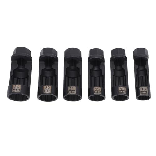 ANGGREK 6Pcs Suspension Strut Nut Socket Set 16mm 18mm 19mm 21mm 22mm 24mm CRMO Shock Absorber Strut Nut Removal Tool Kit with Storage Case for Vehicle Suspension Repair