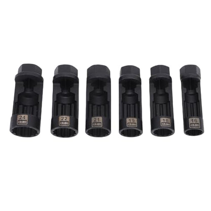 ANGGREK 6Pcs Suspension Strut Nut Socket Set 16mm 18mm 19mm 21mm 22mm 24mm CRMO Shock Absorber Strut Nut Removal Tool Kit with Storage Case for Vehicle Suspension Repair