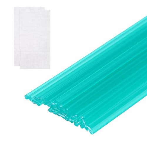 MECCANIXITY 20pcs Plastic Welding Rods, 10 Inch PP Welding Repair Strips Welder Rods with Reinforcing Mesh for Car Bumpers, Kayak Repair, Plastic Welder, Green - color: Green, size: 25cm