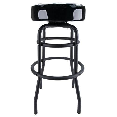 Performance Tool W85023 28-1/2-Inch Checkerboard 360 Degree Swivel Stool, Heavy Duty Steel Frame Is Perfect for Home, Bar and Shop - style: Checkerboard Swivel Bar Stool