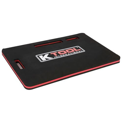 K Tool International 79400 24" X 16" Foam Kneeling Pad for Garages, Repair Shops and DIY, 1.13" Thick, Anti-Slip, Oil Proof and Solvent-Resistant, Built-in Handle, Magnetic Groove, Black/Red
