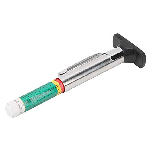 EVGATSAUTO Tire Depth Gauge, Stainless Steel and ABS Tire Tread Depth Gauge 0 25mm, Clear Scale Pocket Clip, Universal Wear Checker for Car Truck Motorcycle Garage Use (Dual Color) - size: Dual Color
