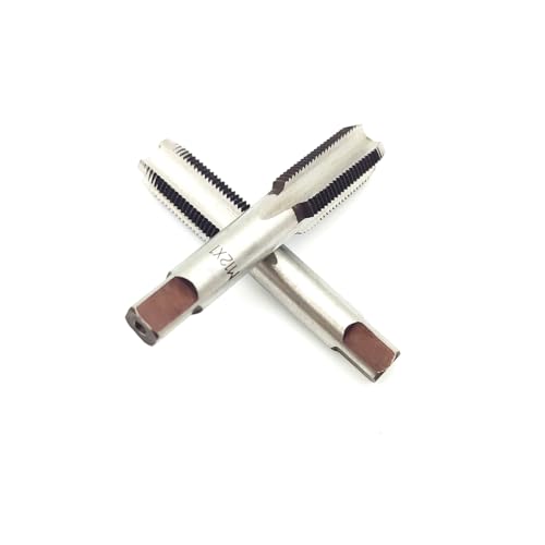 AtticZone M12 x 1.0 Metric Hand Thread Tap, Right Hand, Alloy Tool Steel, 1 Taper Tap, 1 Plug Tap for Metal Working DIY Industrial - size: M12x1.0
