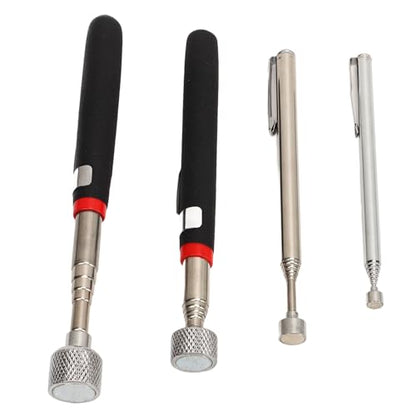4 Pcs Magnetic Pickup Tool Set, 15LB 10LB 3.5LB 1.5LB Telescoping Grabber with Extendable Mirror, for Narrow Spaces Under Vehicles Between Machinery