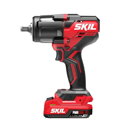 SKIL PWR CORE 20 Brushless 20V 1/2-Inch Mid-Torque Impact Wrench with Three Speed Selection, Includes 2.0Ah USB-C Battery and 45W USB-C Charger - IW5761B-1C - style: Impact Wrench Kit_Mid-Torque(USB-C)