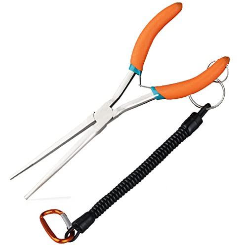 7 Inches Extra Long Needle Nose Pliers Serrated Jaw, with Lanyard | Long Nose Pliers for Jewelry Making, Electronic Repair, Wire Wrapping, Fishing Hook Remover, Hard-to-Reach Narrow Spaces - style: Extra Long Nose
