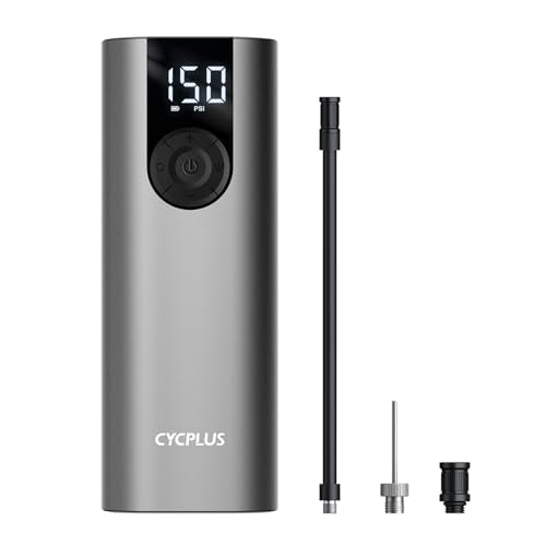CYCPLUS Tire Inflator Portable Air Compressor, 150 PSI Cordless Air Pump with Digital LCD Screen Pressure Gauge, Electric Pump for Car, Motorcycle, Bicycle and Balls