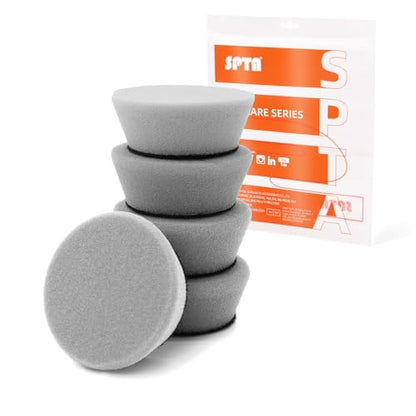 SPTA PRO Gray Mini Ultra-Fine Finishing Foam Polishing Pads, 5Pcs 2inch/50mm Sponge Polishing Buffing Pads, Car Foam Detail Polishing Pad Kit for Car Detail Polishing, Small Area Polishing -FF203-5 - color: 5Pcs Gray Ultra-Fine Finishing Pad, size: 2 Inch