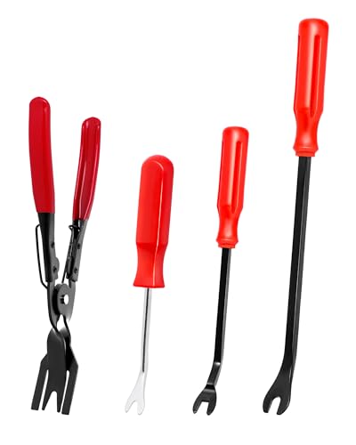 4Pcs Auto Clip Pliers Set Fastener Remover Trim Rivet Removal Tool Kit for Car Door Panel Dashboard
