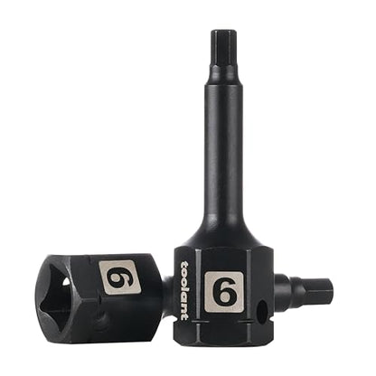 toolant 1/2" drive 6mm impact hex bit socket set 2PCS,Hex Drive, S2 Steel Air Drive Allen Socket set,Impact Grade，Anti-Roll Design - size: 1/2" drive - 6mm - 2 PCS