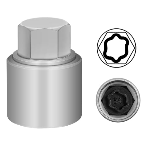 54 Wheel Locking Nut Key for BMW, Socket Adapter (OD 27mm-ID 25mm) | Wheel Lock Nut Socket Adapter, Anti-Theft Lug Nut Removal Tool, Anti-Theft Screw Remover, Repair Tool, Tyre Fitting, garage - color: Socket 054