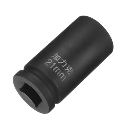 HARFINGTON 4 Point Square Socket 3/4" Drive by 21mm Metric Square Impact Socket 40CR Blackening Standard Wheel Sockets Pneumatic Socket Tool for Auto Repair Mechanical Maintenance Home Use - size: 21mm