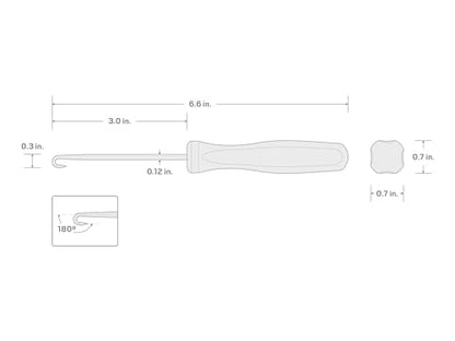 TEKTON 180-Degree Pointed Hook (1/8 x 3 in. shank) | PNH21107 | Made in USA - style: 180-Degree Hook