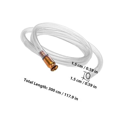SOLUSTRE Gasoline Siphon Hose Kit with 3 Meter Transfer Hose and Copper Fittings, Automatic Oil and Water Pump for Car Fluid Extraction and Fuel Transfer