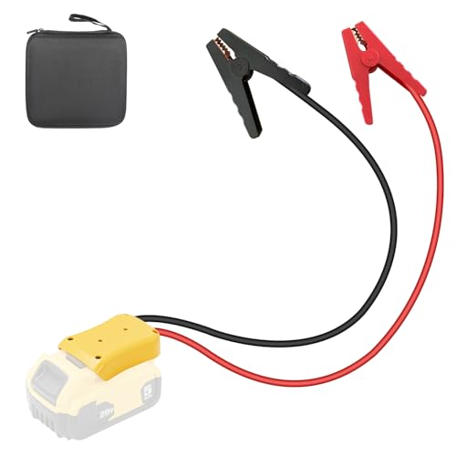 Jumper Cable Clamps for DeWalt 20V Battery Jump Starter, 2.0FT 8AWG Heavy Duty Car Battery Jumper Cable with Adapter for DeWalt, Portable Automotive Battery Booster Cable with Storage Case - size: 2.0 Ft