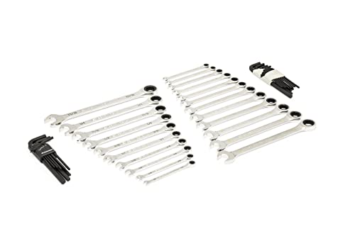 GEARWRENCH 44 Piece 90-Tooth SAE/Metric Ratcheting Wrench and Hex Key Set - 86528