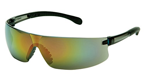 Pyramex Provoq Safety Eyewear Blue Mirror Lens Black Temples - color: Multi-color Mirror Lens/ Black Frame