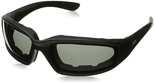 MF MotoFrames Payback Padded Motorcycle Sunglasses Black Frames - color: Black Frame/Polarized Smoke Lens