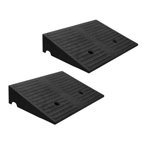 5" Threshold Ramps for Doorways 2pack, Wheelchair Ramp for Home Steps, Curb Ramp for Driveway for Shed, 7000 Lbs Load Capacity for Vehicle Motorcycle Wheelchairs Bikes Trolley Scooter - size: 5''Height
