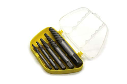 TEMO 5 pc Heavy Duty Screw Extractor Kit Damage Broken Bolt Removal Tool Set - size: 5pc grey