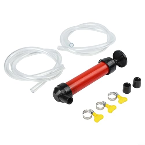 Manual Fuel Transfer Pump with 39-Inch Hose, Automotive Siphon Extractor for RV Car Outdoor Use, Portable Oil Pumping Tool Kit