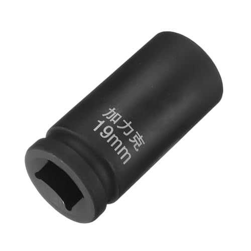 HARFINGTON 4 Point Square Socket 3/4" Drive by 19mm Metric Square Impact Socket 40CR Blackening Standard Wheel Sockets Pneumatic Socket Tool for Auto Repair Mechanical Maintenance Home Use - size: 19mm