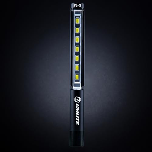 Unilite PL-3 LED Inspection Light – 275 Lumen Aluminum Body, Magnetic Base, Anti-Roll Design, 3 Light Modes, Pocket Clip, IPX4 Water & 1m Drop Resistant