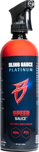 Bling Sauce Speed Sauce, Anti-Static Automotive Quick Detail Spray, 24 oz | Anti-static quick detailer boosts paint, chrome and trim gloss while repelling dust, fingerprints and light dirt - style: Speed Sauce