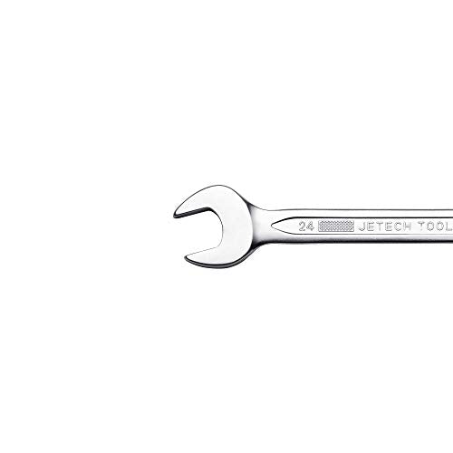 Jetech 9-Piece Metric Ratcheting Combination Wrench Set, 72-Tooth Gear, 12-Point Box End, 8mm-24mm, Forged Chrome Vanadium Steel, Roll-Up Pouch Included