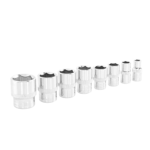 OEMTOOLS 25445 3/8 Socket Set, 8-Pc Metric Socket Set, 6 Point Metric Sockets, Removes Rounded and Rusted Fasteners, Storage Tray Included - style: Metric