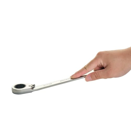 BLACK CANYON 7/8 Inch Ratchet Combination Wrench, 12-Point Box End & Hex Opening, Polished Steel Ratcheting Wrench with SAE & Metric Sizes - size: 7/8 Inch, style: Inch