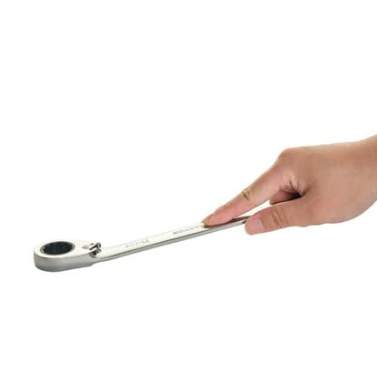BLACK CANYON 7/8 Inch Ratchet Combination Wrench, 12-Point Box End & Hex Opening, Polished Steel Ratcheting Wrench with SAE & Metric Sizes - size: 7/8 Inch, style: Inch