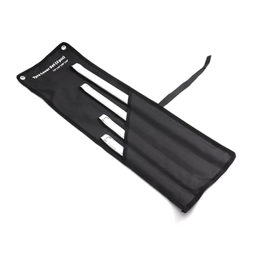 12 14 20 24 Inch 4-Piece Tire Lever Set Tire Iron Spoon Tire Changing Tool with Roll-up Bag for Car Vehicle Bike Motorcycle Tire Changing