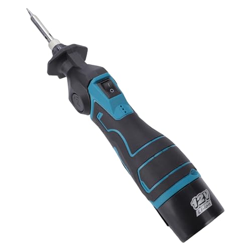 Zunate Cordless Soldering Iron Kit, 12V Portable Rechargeable Welding Tool with 2 1200mAh Batteries and 1 US Plug Charger for Electronics and Automotive Repair (2 Battery US Plug 110V)