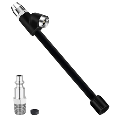 6.6" Air Chuck 1/4" FNPT Extended Reach Tire Chuck 2-Way Connection Tire Air Chucks for Tire Inflator Gauge and Air Compressor Accessories with Quick Plug (1 Pack) - size: 1 Pack