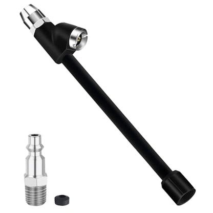 6.6" Air Chuck 1/4" FNPT Extended Reach Tire Chuck 2-Way Connection Tire Air Chucks for Tire Inflator Gauge and Air Compressor Accessories with Quick Plug (1 Pack) - size: 1 Pack