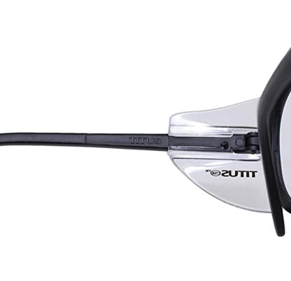 TITUS G35 Retro Aviator Z87 DOT ANSI CE Approved Safety Glasses | W/Protective Side Shields, UV400 Polycarbonate Lenses, Flexible Nylon Stems, Eye Protection, Sunglasses, Motorcycle, Shooting - color: Guava Rev Mirror Over Smoke