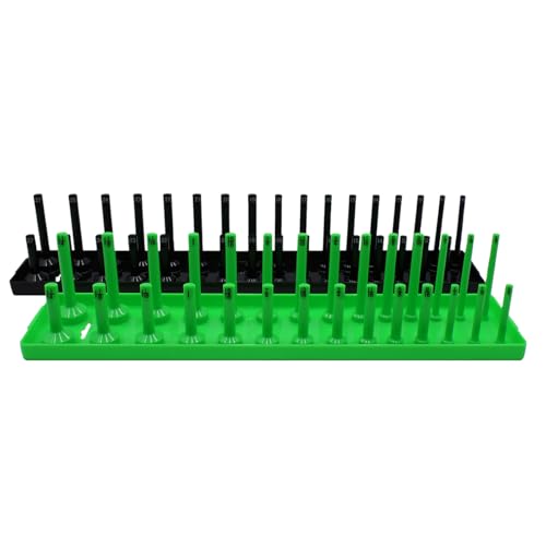 Grip 2 pc Socket Tray Organizer Sets Metric & SAE - Fits Deep & Shallow - ABS Plastic (1/2 in) - size: 1/2 in