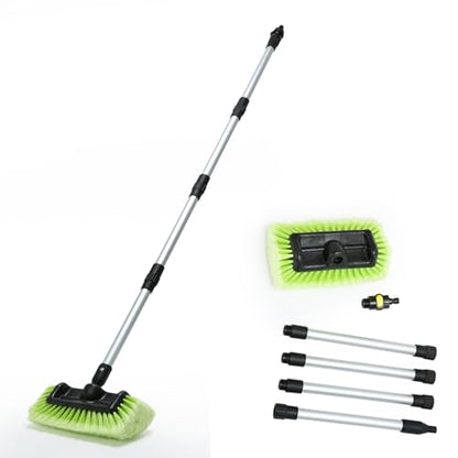 Forgrace 60" Car Wash Brush with Long Handle | Flow Through Auto Cleaning,| Extendable Handle,|Soft Bristle Brush for Car, RV, Boat, Solar Panel, Deck Washing, House Side - color: Green With Handle