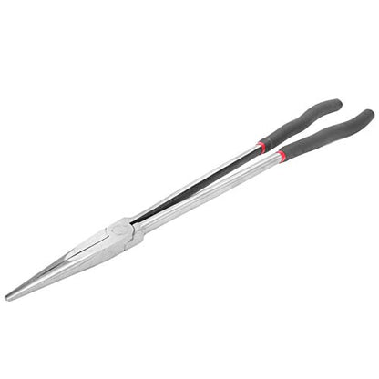Straight Long Needle Nose Pliers, 16 Inch Long Pliers, Steel Extra Long Needle Nose Pliers with Plastic Handle, Extended Handle Pliers for Narrow Spaces and Limited Areas