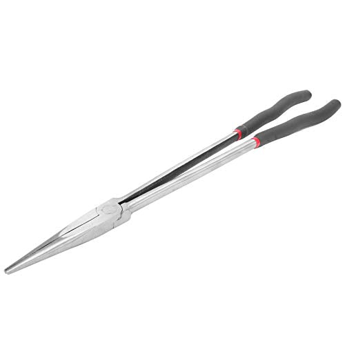Straight Long Needle Nose Pliers, 16 Inch Long Pliers, Steel Extra Long Needle Nose Pliers with Plastic Handle, Extended Handle Pliers for Narrow Spaces and Limited Areas