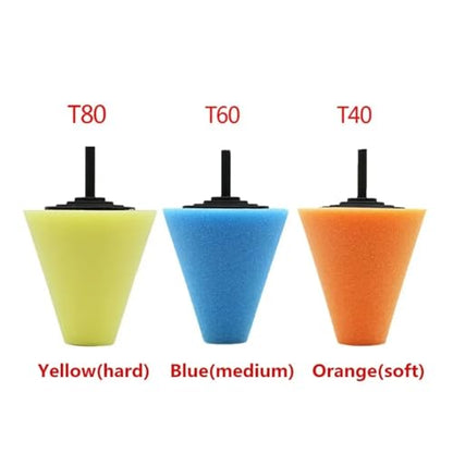 Wheel Used for Electric Drill Burnishing Ball Polishing Cone Set Car Hub Buffing Sponge Kit - color: Red 1pc