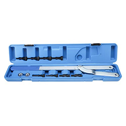 8MILELAKE Universal Camshaft Pulley & Fan Clutch Removal Holder Set, Pulley Holder Spread Interchangeable Pin Fan Clutch Tool Set