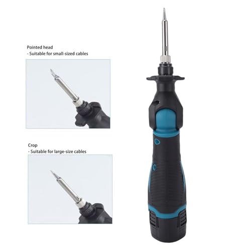 Yunseity Cordless Soldering Iron Kit, Rechargeable Portable Cordless Soldering Iron, Fast Heating, for Electronics Repair, Automotive Wiring, Jewelry Making (2 Battery US Plug 110V)